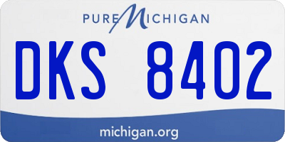 MI license plate DKS8402
