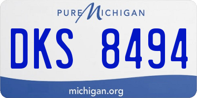 MI license plate DKS8494