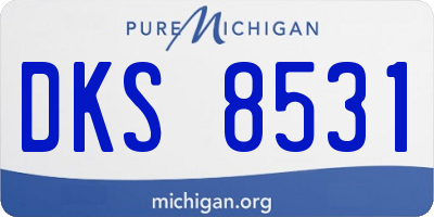 MI license plate DKS8531