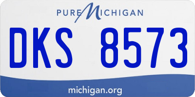 MI license plate DKS8573