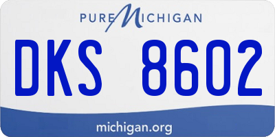 MI license plate DKS8602