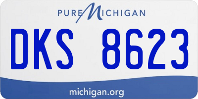 MI license plate DKS8623