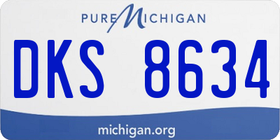 MI license plate DKS8634