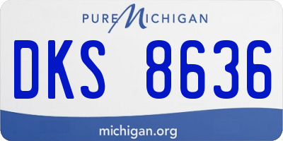 MI license plate DKS8636