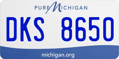 MI license plate DKS8650