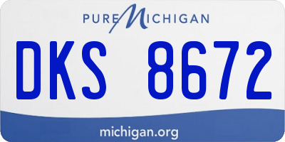 MI license plate DKS8672