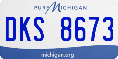 MI license plate DKS8673