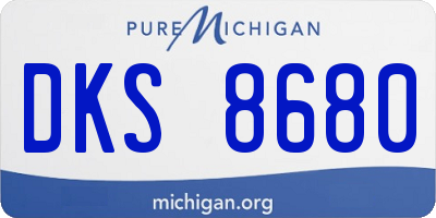 MI license plate DKS8680