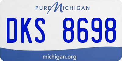 MI license plate DKS8698