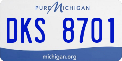 MI license plate DKS8701