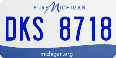 MI license plate DKS8718