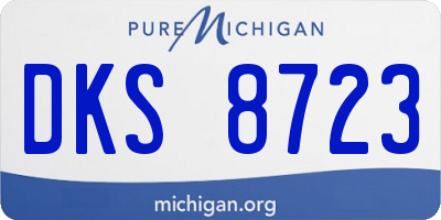 MI license plate DKS8723