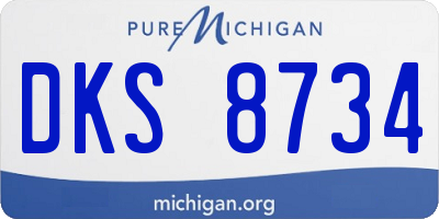 MI license plate DKS8734