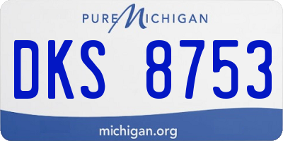 MI license plate DKS8753