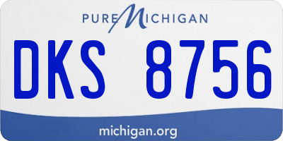 MI license plate DKS8756
