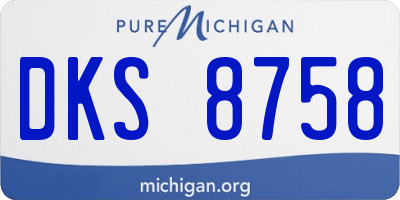 MI license plate DKS8758