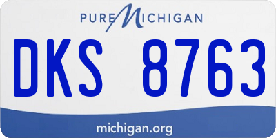 MI license plate DKS8763