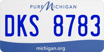 MI license plate DKS8783