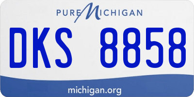 MI license plate DKS8858