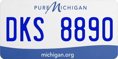 MI license plate DKS8890