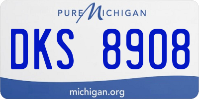 MI license plate DKS8908