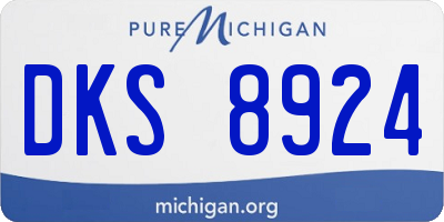 MI license plate DKS8924