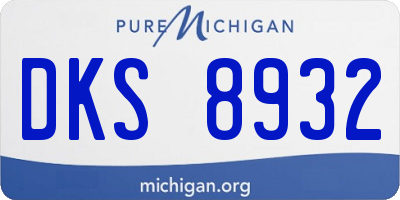 MI license plate DKS8932
