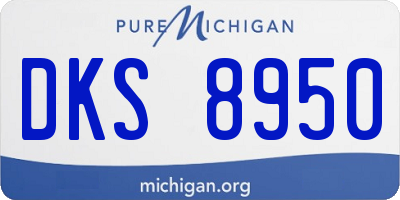 MI license plate DKS8950