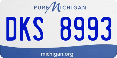 MI license plate DKS8993