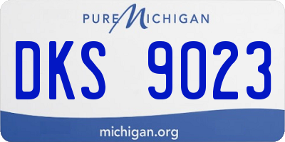 MI license plate DKS9023