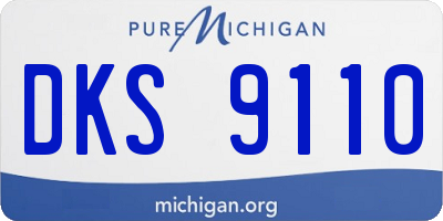 MI license plate DKS9110