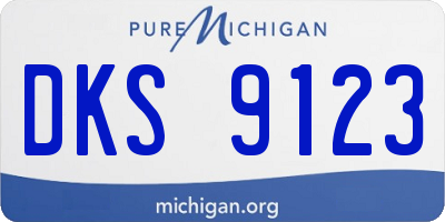 MI license plate DKS9123