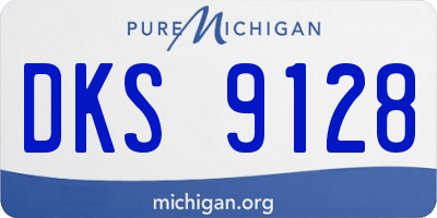 MI license plate DKS9128