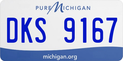 MI license plate DKS9167