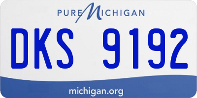 MI license plate DKS9192