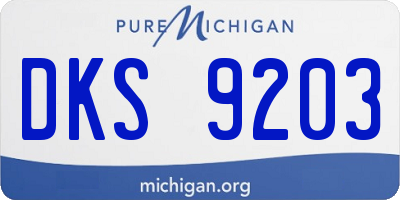 MI license plate DKS9203