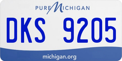 MI license plate DKS9205
