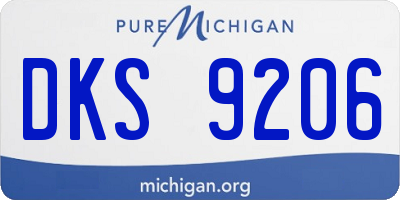 MI license plate DKS9206