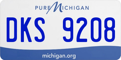 MI license plate DKS9208