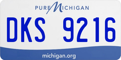 MI license plate DKS9216