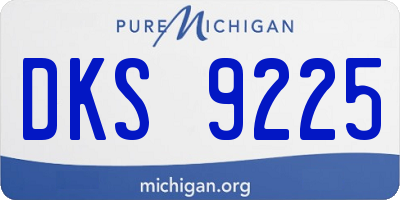 MI license plate DKS9225