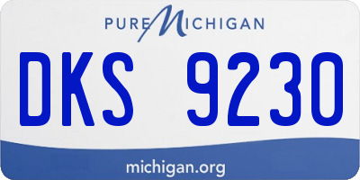 MI license plate DKS9230