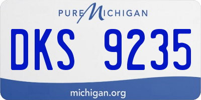 MI license plate DKS9235