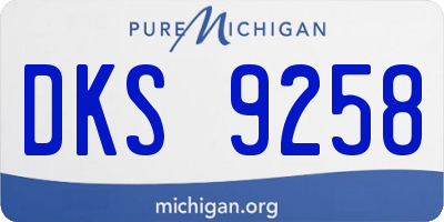 MI license plate DKS9258