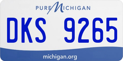 MI license plate DKS9265
