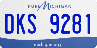 MI license plate DKS9281