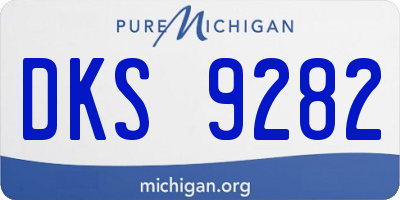 MI license plate DKS9282