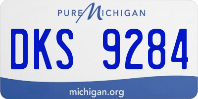 MI license plate DKS9284