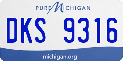 MI license plate DKS9316