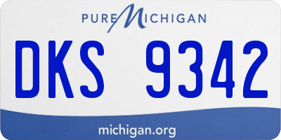 MI license plate DKS9342